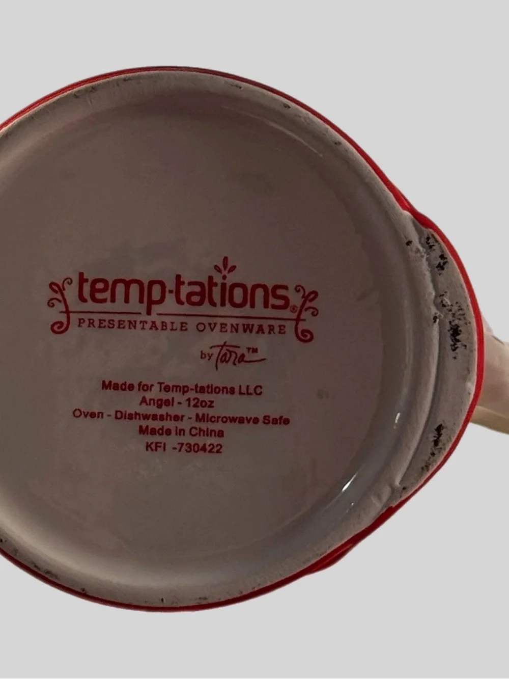 Temp-Tations by Tara Peppermint Angel Mug Ceramic 12oz Christmas Coffee Cup EUC